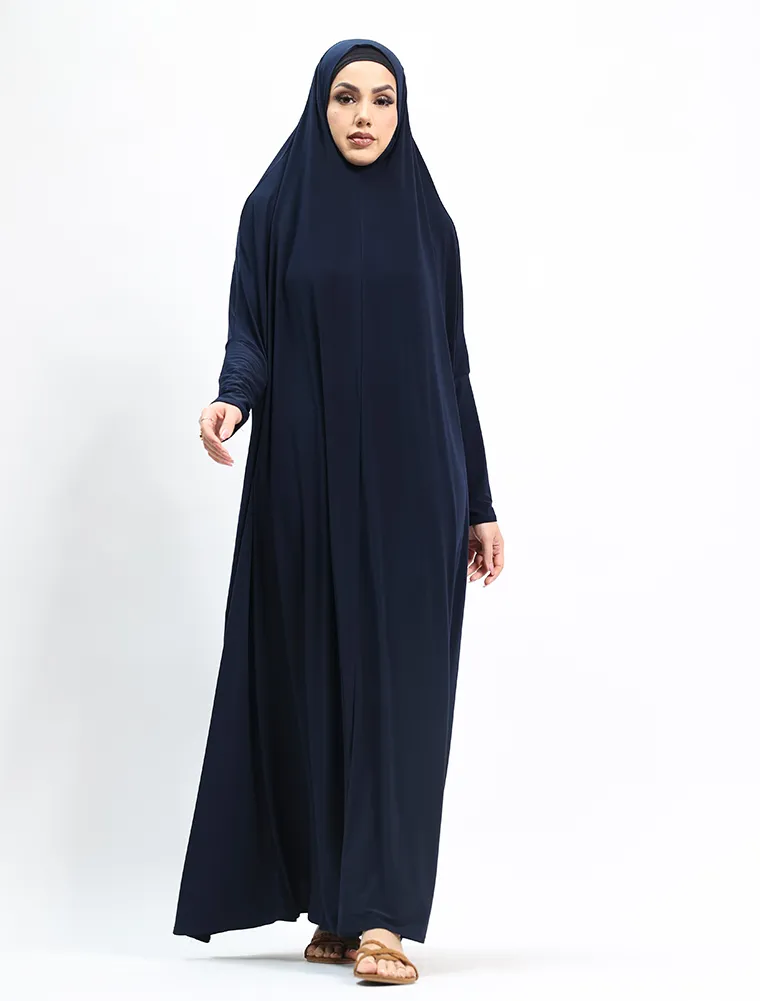 Navy Jersey Jilbab